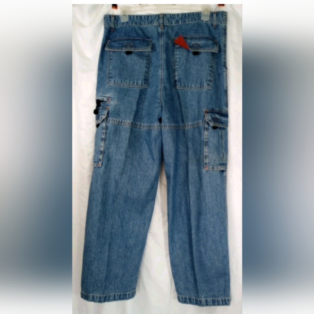 Faded Glory Men's Blue Cargo Pants Y2K Baggy Skater Grunge